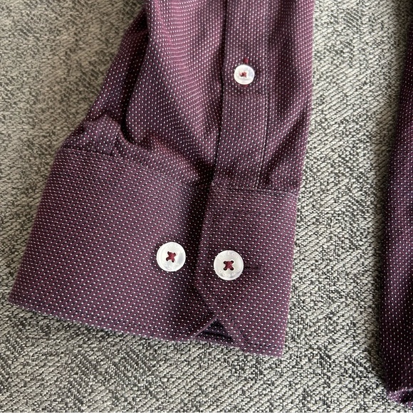 RW&Co Dark Purple Men's dress shirt slim fit Size M, 15-15.5 neck - Picture 6 of 10